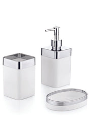 3 Pcs Acrylic Metallized Bath Set White - Swordslife