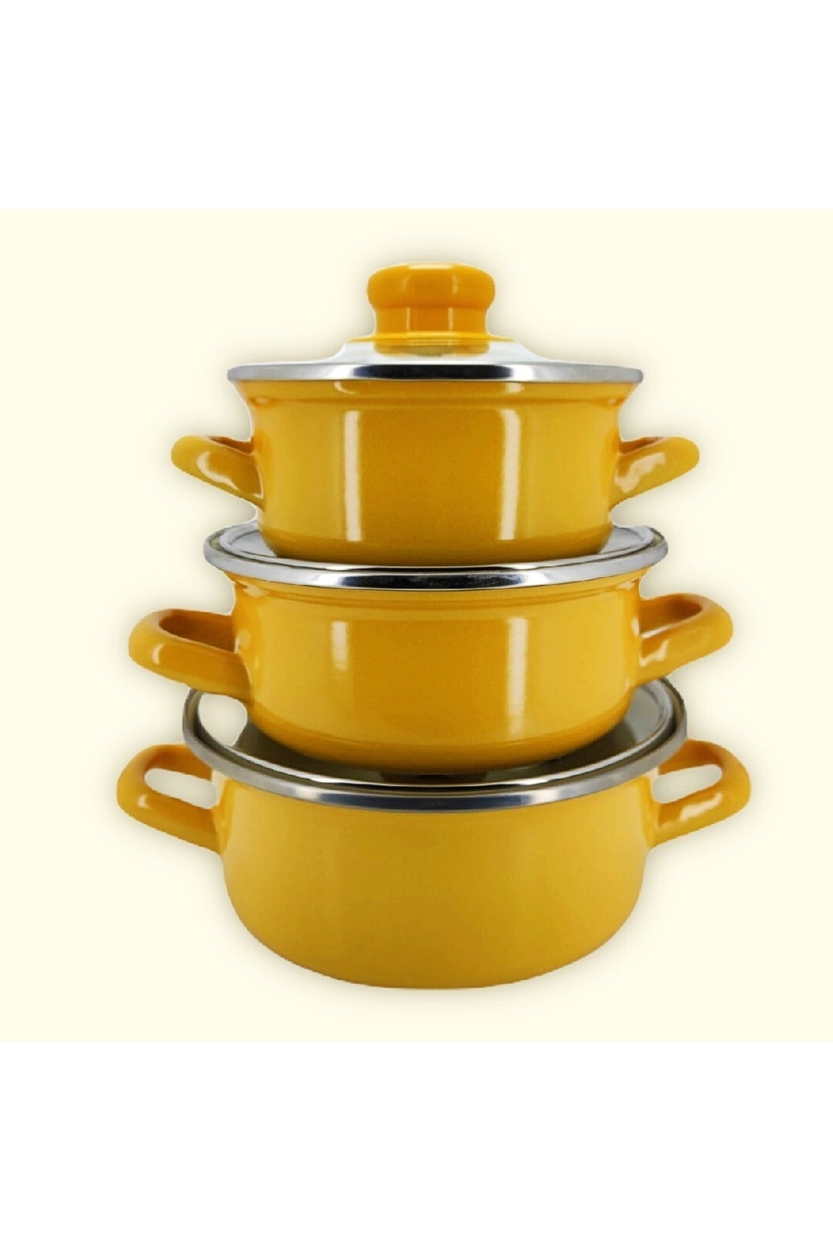 Mini Cookware Set Enamel 6 Pieces Storage Container Set
