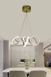 Modern Pendant Lamp Gold Curved White Light Led Chandelier