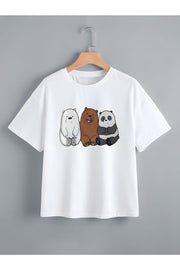 Pandas Printed Girls/Boys T-Shirt