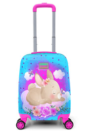 Kids Blue Pink Rabbit Patterned Luggage 16706