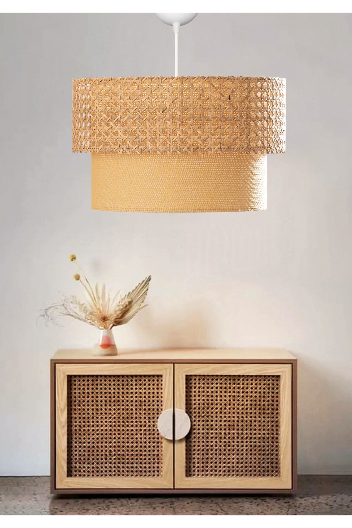 Exklusiver Rattan-Strick-Design-Anhänger - Stoff-Interieur Ayd-3181