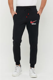 Men'S Black Slim Fit Jogger Sweatpants Justu Printed