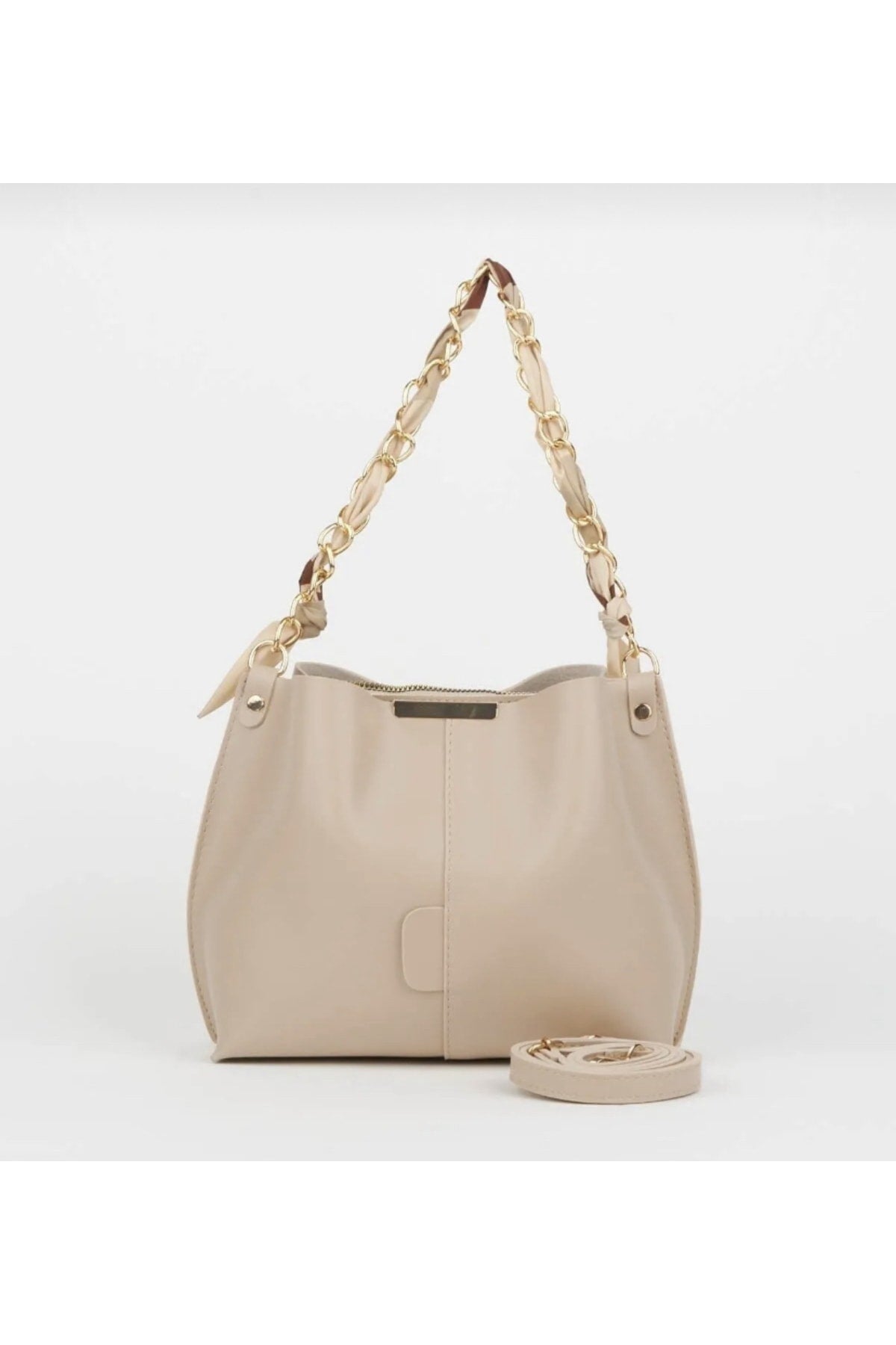 Damen Nerzschal Kette Accessoire Weiches Leder 3-Fach Hand-, Arm- Und Schultertasche N