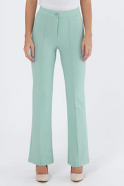 Women's Mint High Waist Gatherer Bell-Red Palazzo Pants - Swordslife