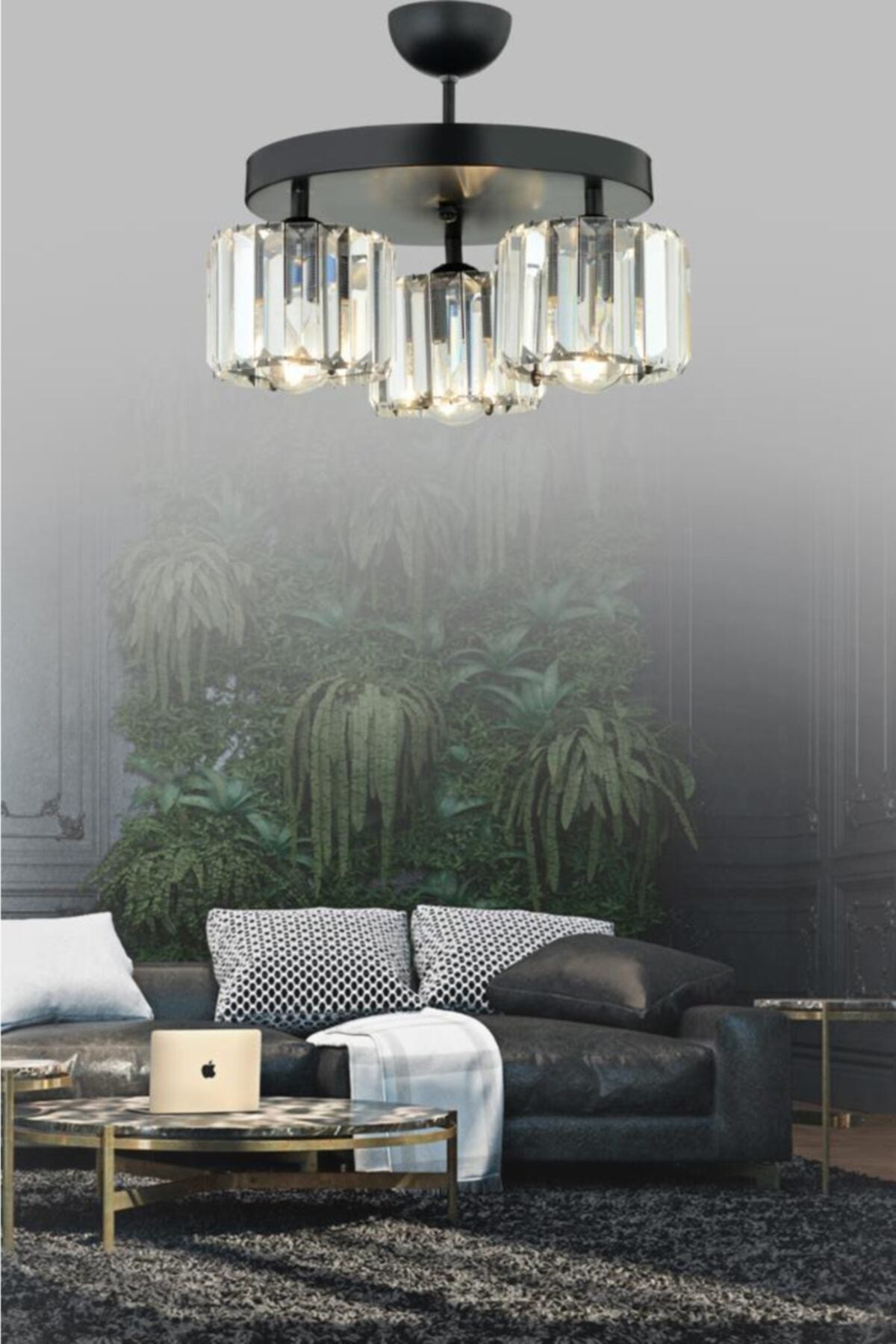 Lara 3-Piece Black Yuv.Y-10 Chandelier