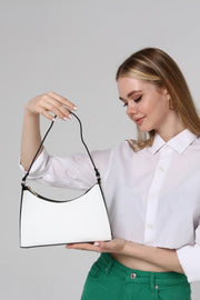 Weiße Baguette Baguette Hand- und Schultertasche Gc009001