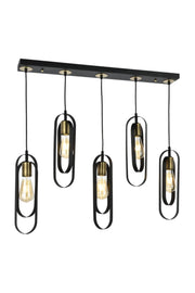 Esse 5-Piece Black Antique Box Pendant Lamp Chandelier