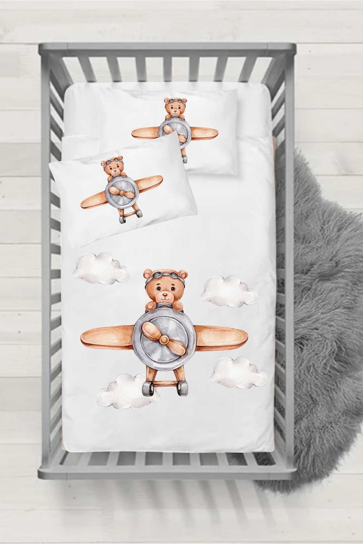 Baby Bedding Set Ranforce-Pilot Teddy Bear