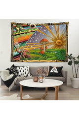Solar Psychedelic Mushroom Wall Covering Wall Carpet Tapestry Carpet - Swordslife