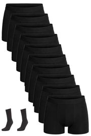 10 Stück Baumwolle Lycra Boxer 1 Paar Schwarze Lange Socken Geschenk