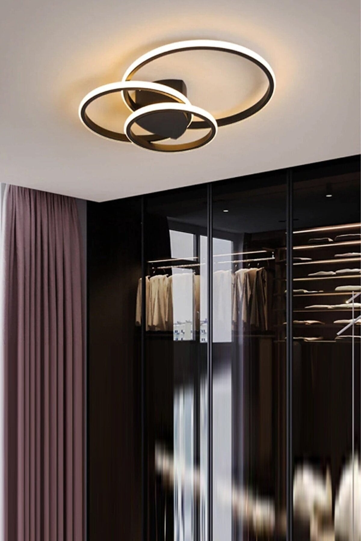 Ivan Modernes Design Schwarz Farbe Wohnzimmer Küche Halle Weiß Led 3-Stück Kronleuchter