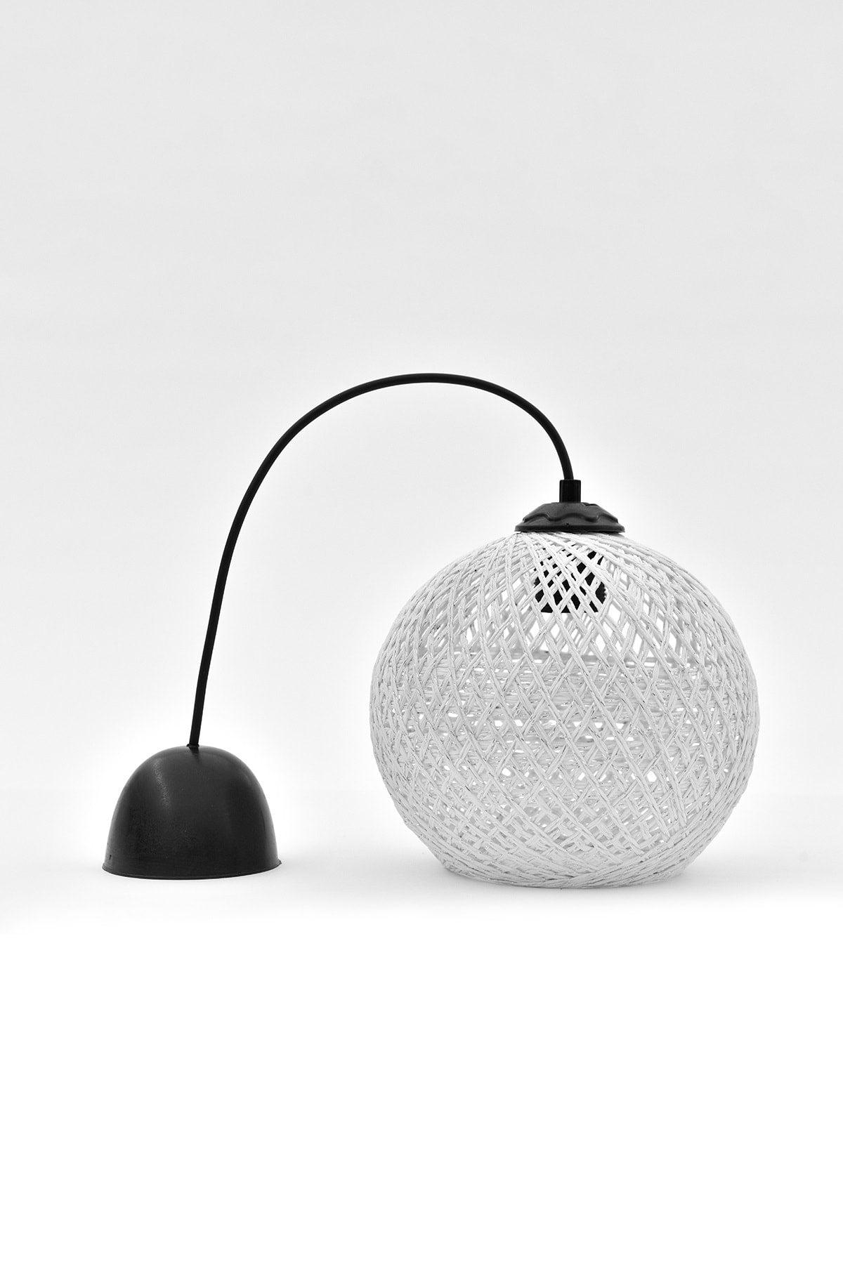 Balle White Pendant Lamp Ball Chandelier Black Cable