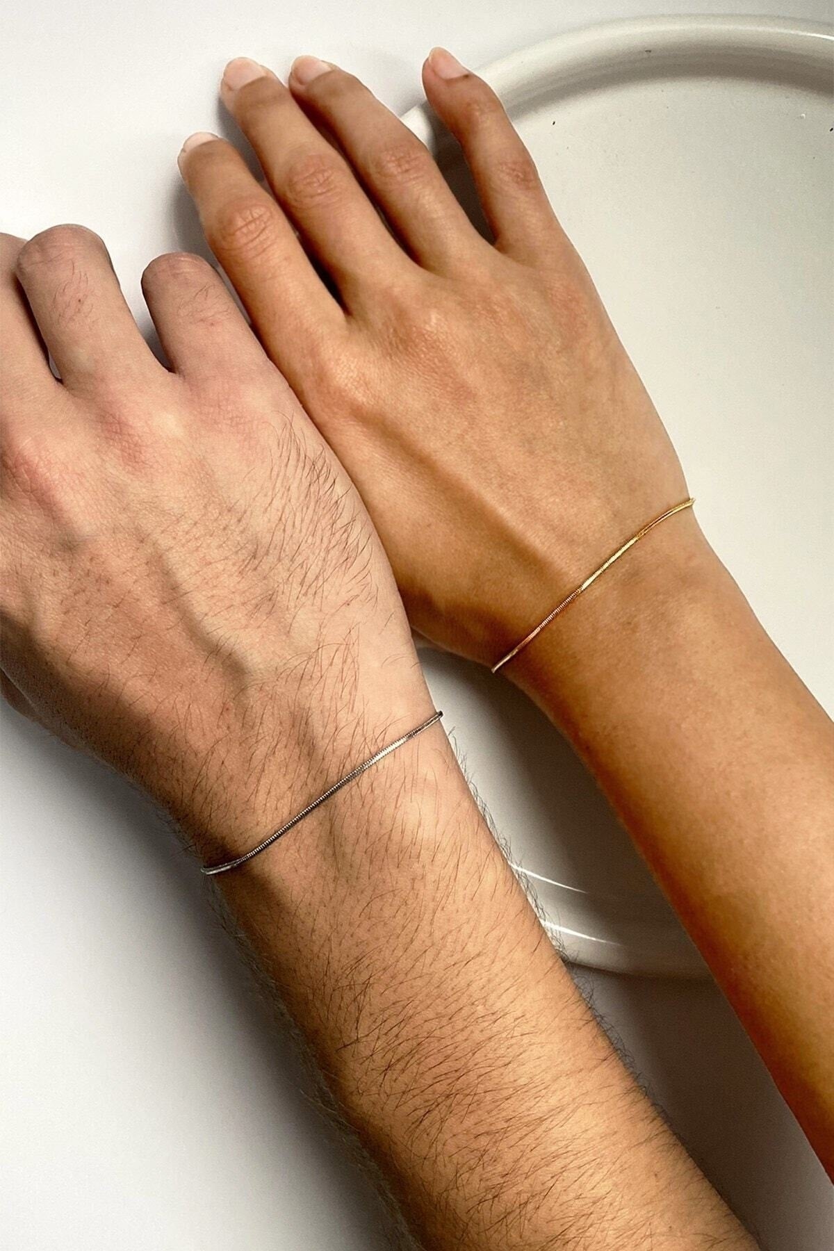 Double Unisex Minimal Chain Bracelets(Gold-Silver)