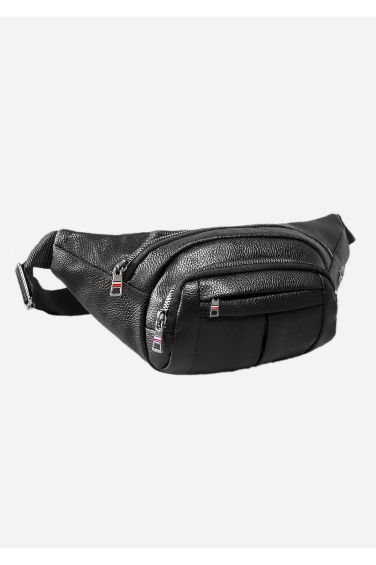 Wasserdichte Cross-Schulter- und Hüfttasche aus Leder für Herren mit Kopfhörerausgang (schwarze Farbe für den täglichen Gebrauch)