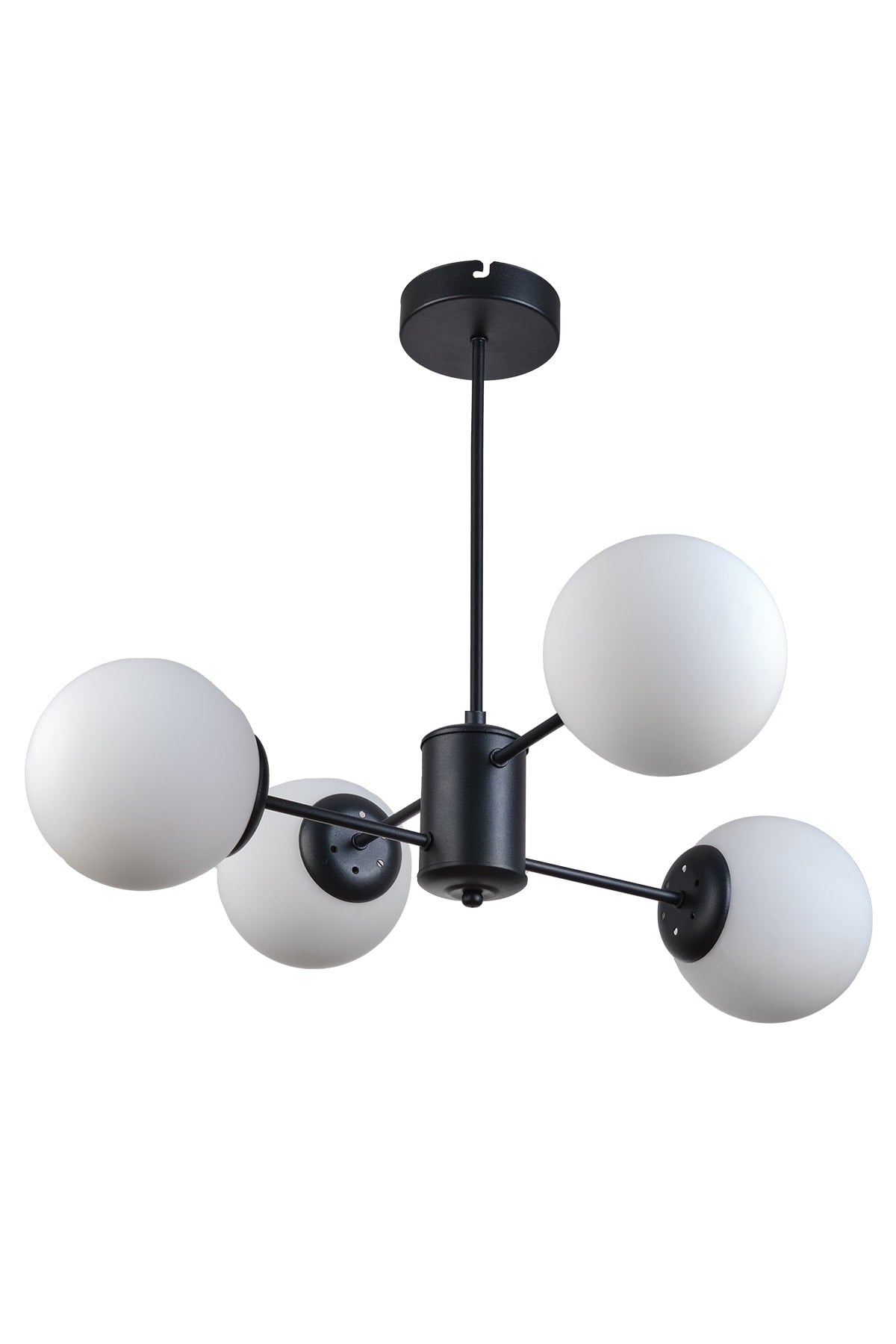Seoul Modernes Design Wohnzimmer Esszimmer Küche Schwarz Farbe Weiß Glas Pendelleuchte 4 Stück Kronleuchter