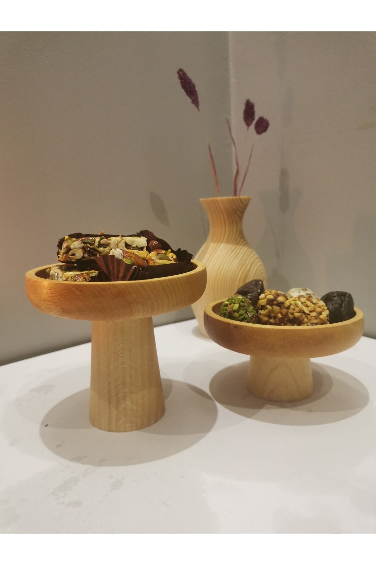 2 Sets Wooden Presentation Coffee Presentation Decor Cheese Presentation Candle Holder Multi-Purpose