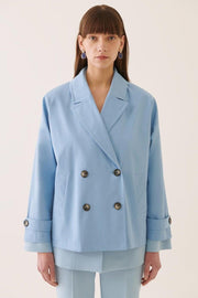 Eleri Comfortable Fit Men's Collar Blue Color Trench Coat - Swordslife