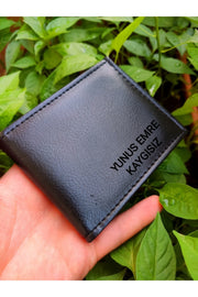 Schwarze Herren Geldbörse personalisiert mit Namen bedruckt