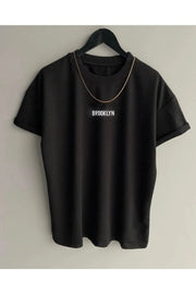 Black Street Men'S Black Brooklyn Oversize Crew Neck Tshirt