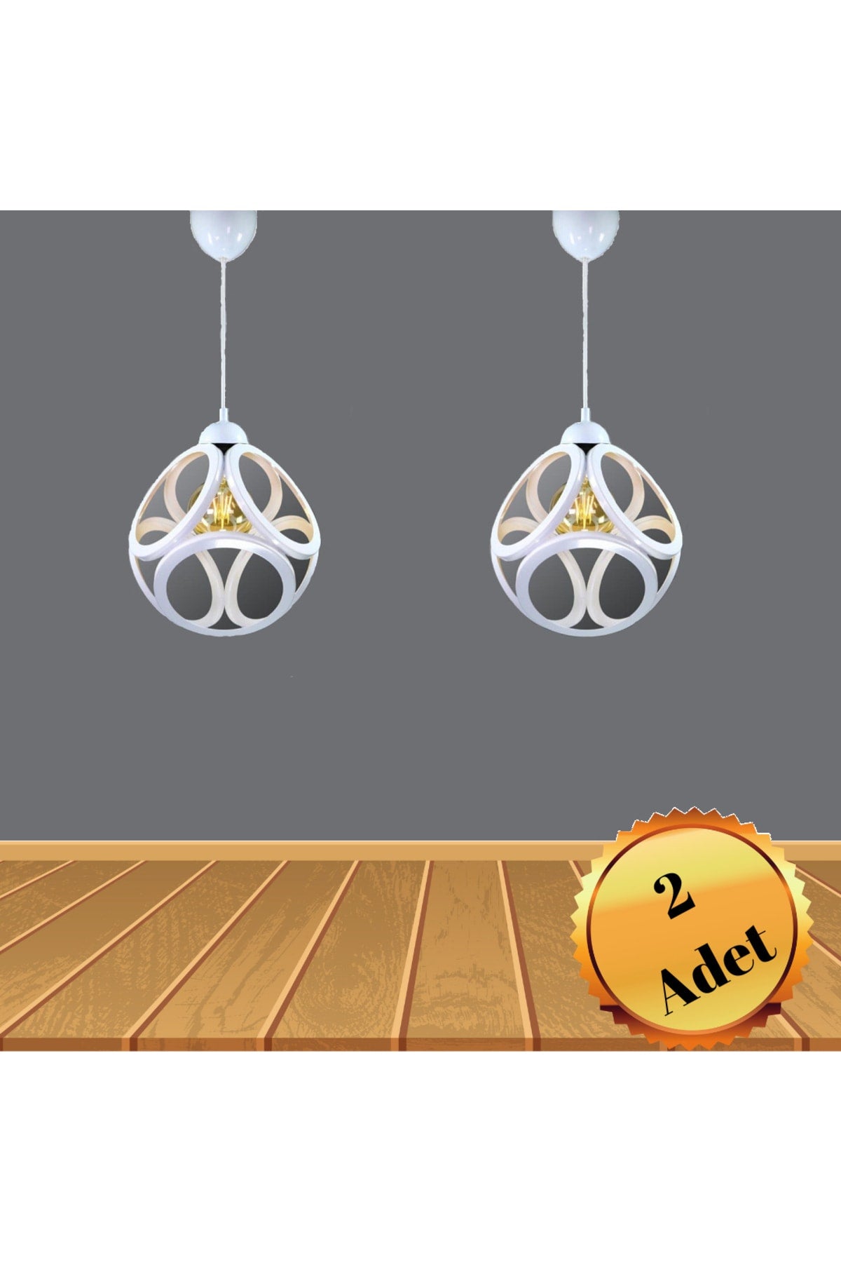 Modernes Design, weiße Pendelleuchte im Kreis-Würfel-Modell, für Wohnzimmer, Küche, Badezimmer, Schlafzimmer, Kinderzimmer, Kronleuchter (2 Stück)