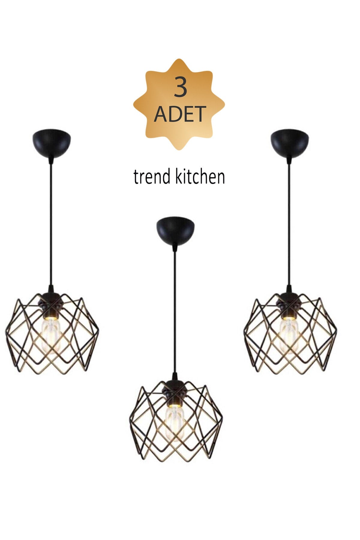 3 Pieces Silvano Glassless Modern Pendant Chandelier