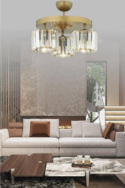 Lara 3-Piece Antique Yuv.Y-10 Crystal Stone Chandelier