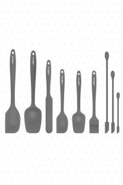 Drongo Jar Scraper Silicone Spatula Set 9 Pcs. Gray