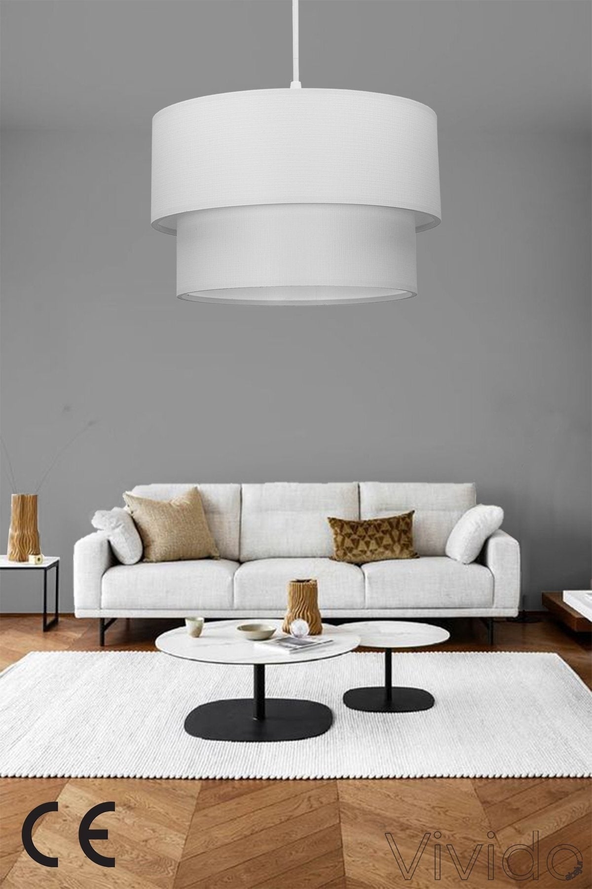 ثريا مصباح باستا المعلق باللون الأبيض من فينلين