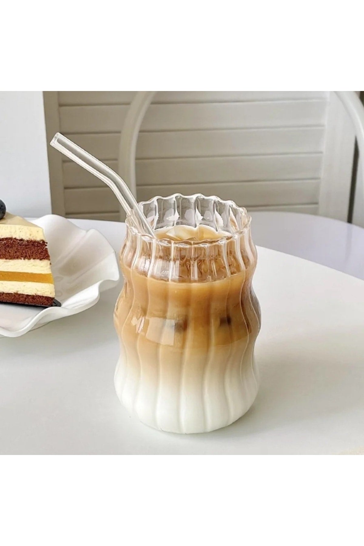 2 Stück hitzebeständige Borosilikat-Becher mit langer Schnecke | Kaffee- und Präsentationsbecher