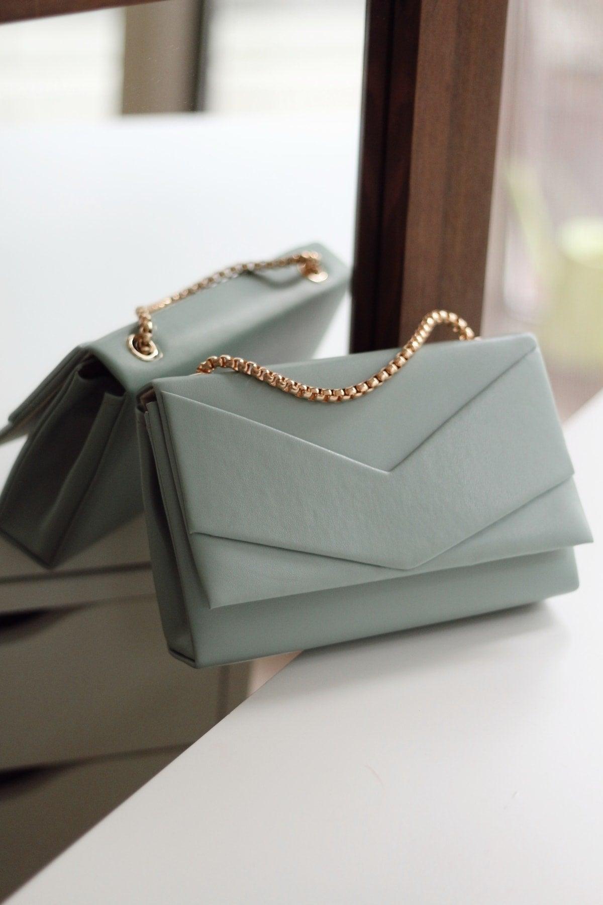 Women's Mint Green Envelope Box Shoulder Bag - Swordslife