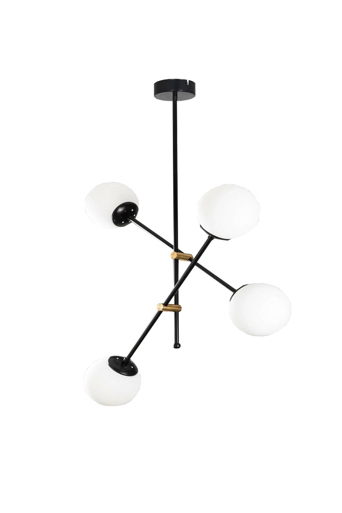 Delfina 4-teiliger schwarzer antiker Plafonier-Luxus-Kronleuchter-Glas