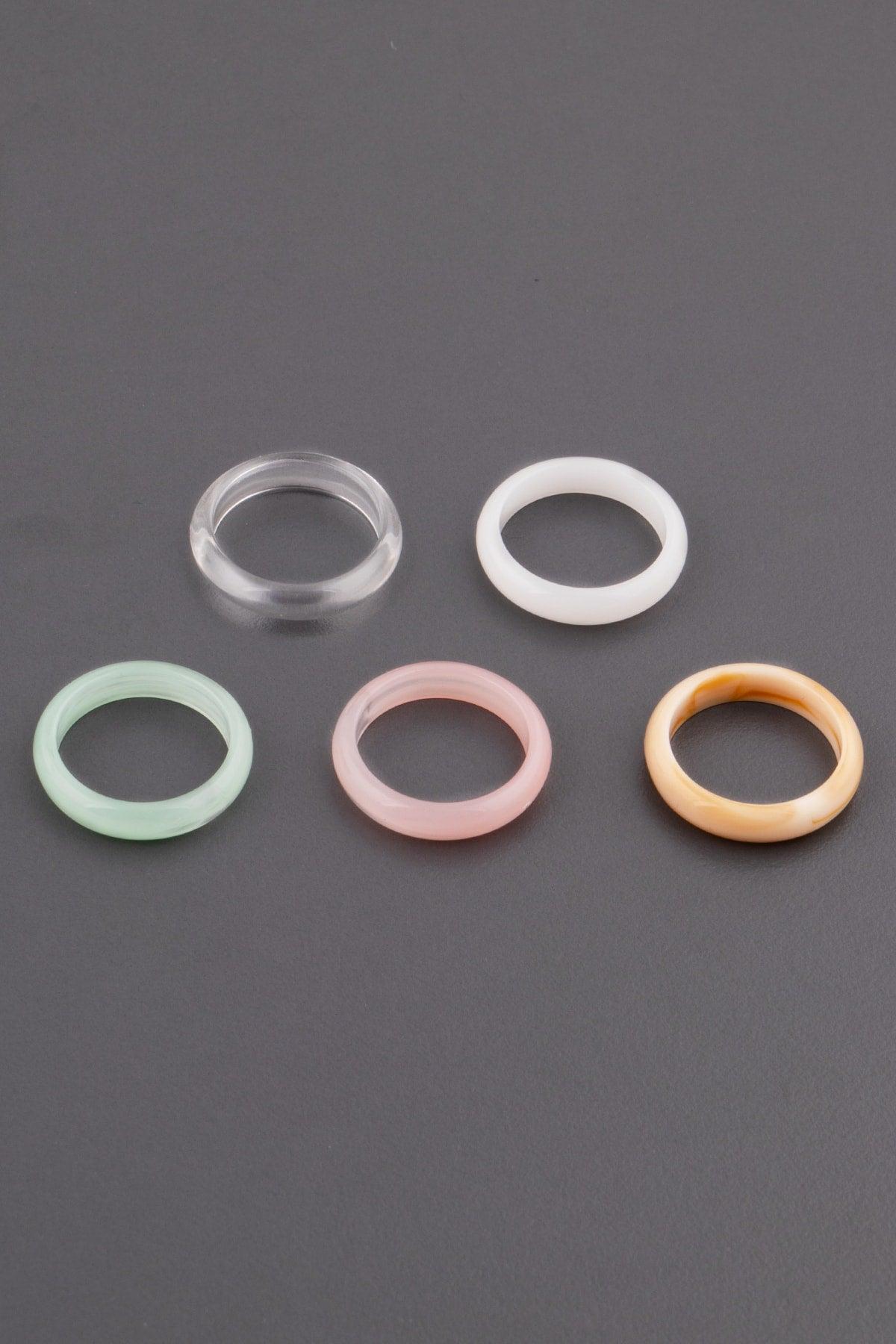 Set of 5 Resin Rings 339 - Swordslife
