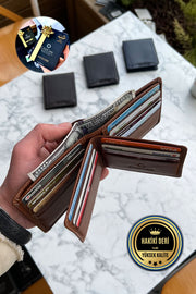 Taba Butterfly Model Genuine Leather Men'S Name Printed Wallet