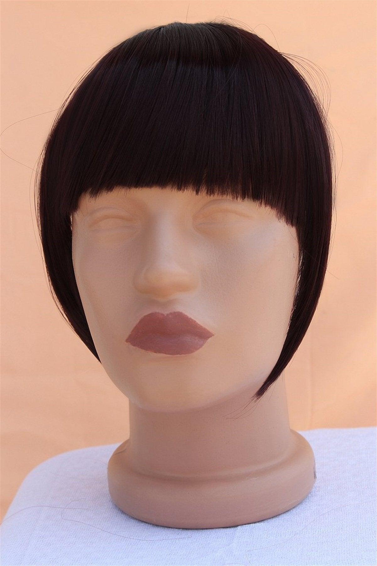 Women's Red Brown Long Edge False Bangs 99j - Swordslife