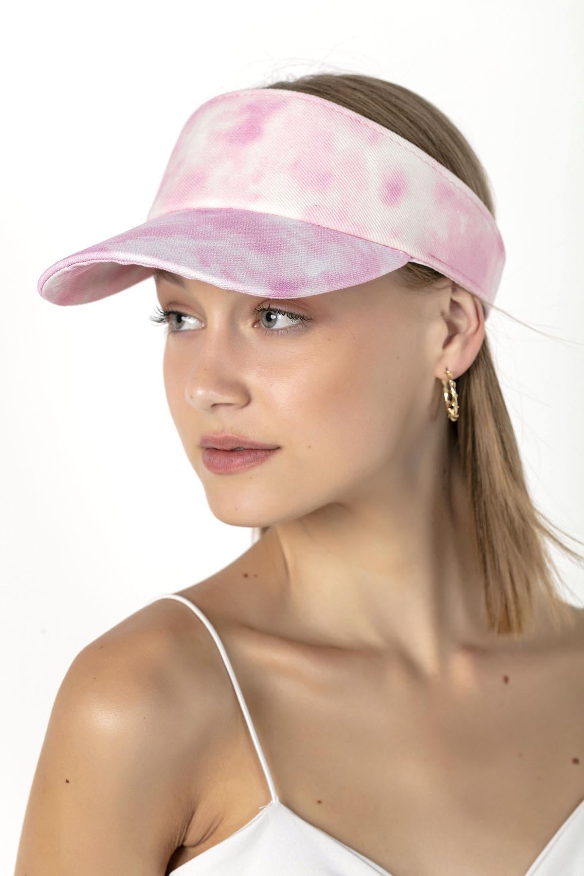 14121 Rosa Schirmmütze mit Batikmuster