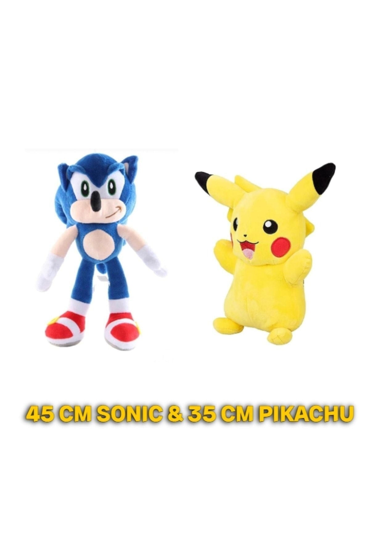 Super Sonic And Pikachu In One 2-Pack Children'S Indispensable Cute Soft Plush Toys