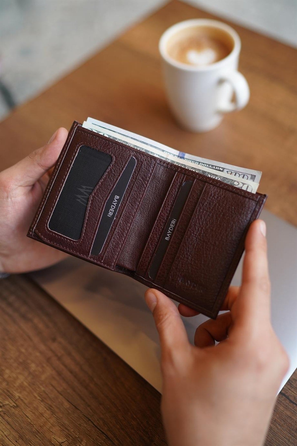 Lisande Echtleder Kibar Herren Geldbörse Braun