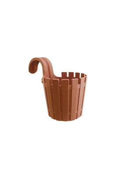 Hanging acacia wood pot for single indoor plants