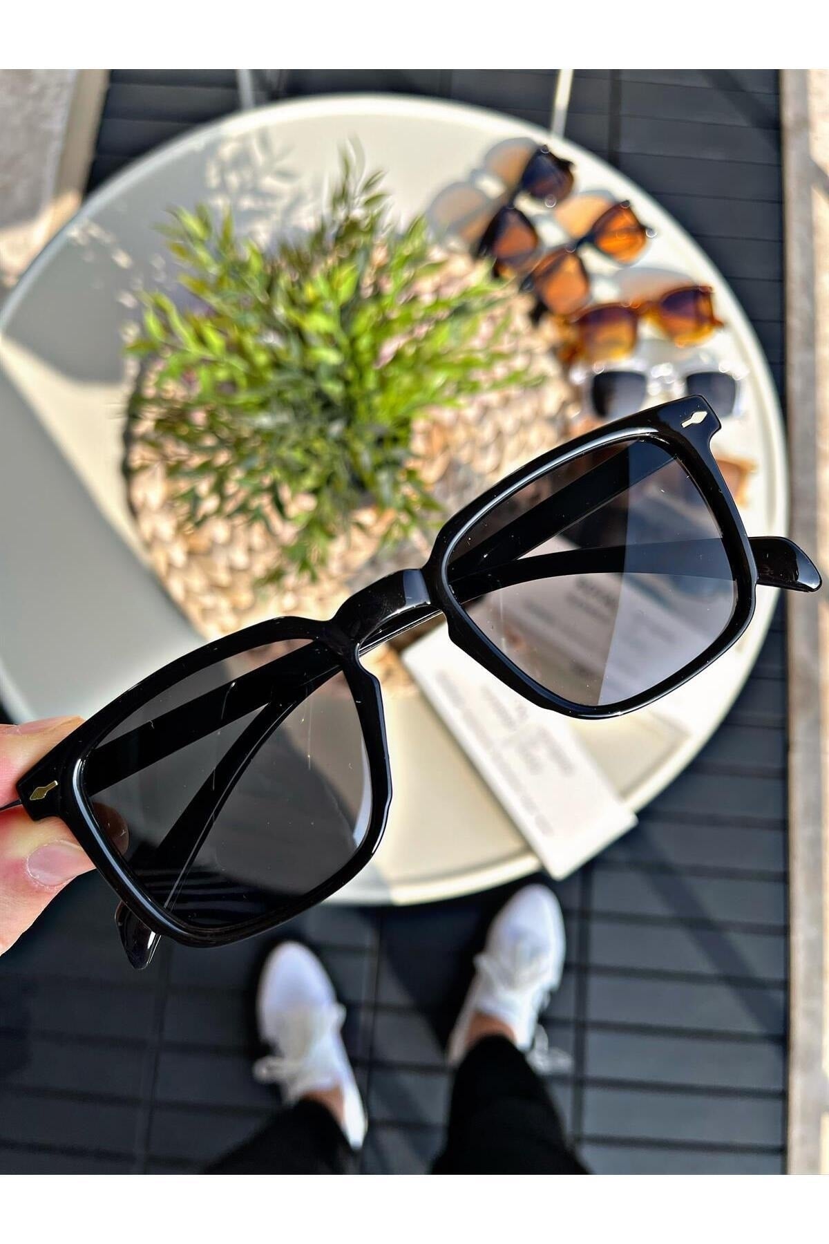 Sonnenbrille Damen & Herren UV400 Glas CE Zertifiziert Schwarz Lorraınew