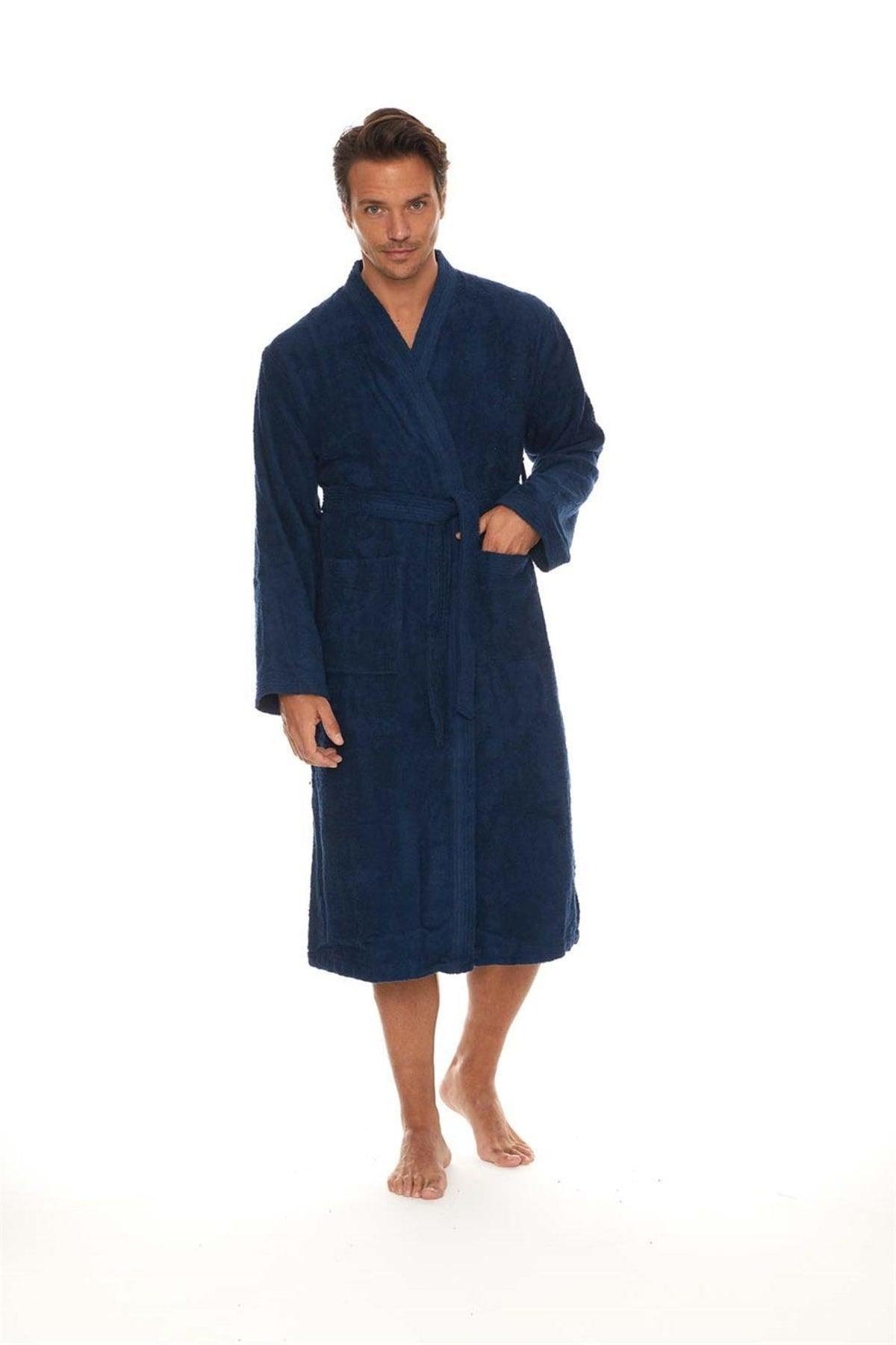 100% Organic Cotton Kimono Extra Soft Plus Size 3xl Men's Bathrobe - Swordslife