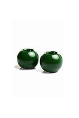 2 Candle Holder Ceramic - Green - Swordslife