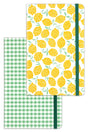 Set of 2 Notebooks 13x21 Elastic Lined Lemon