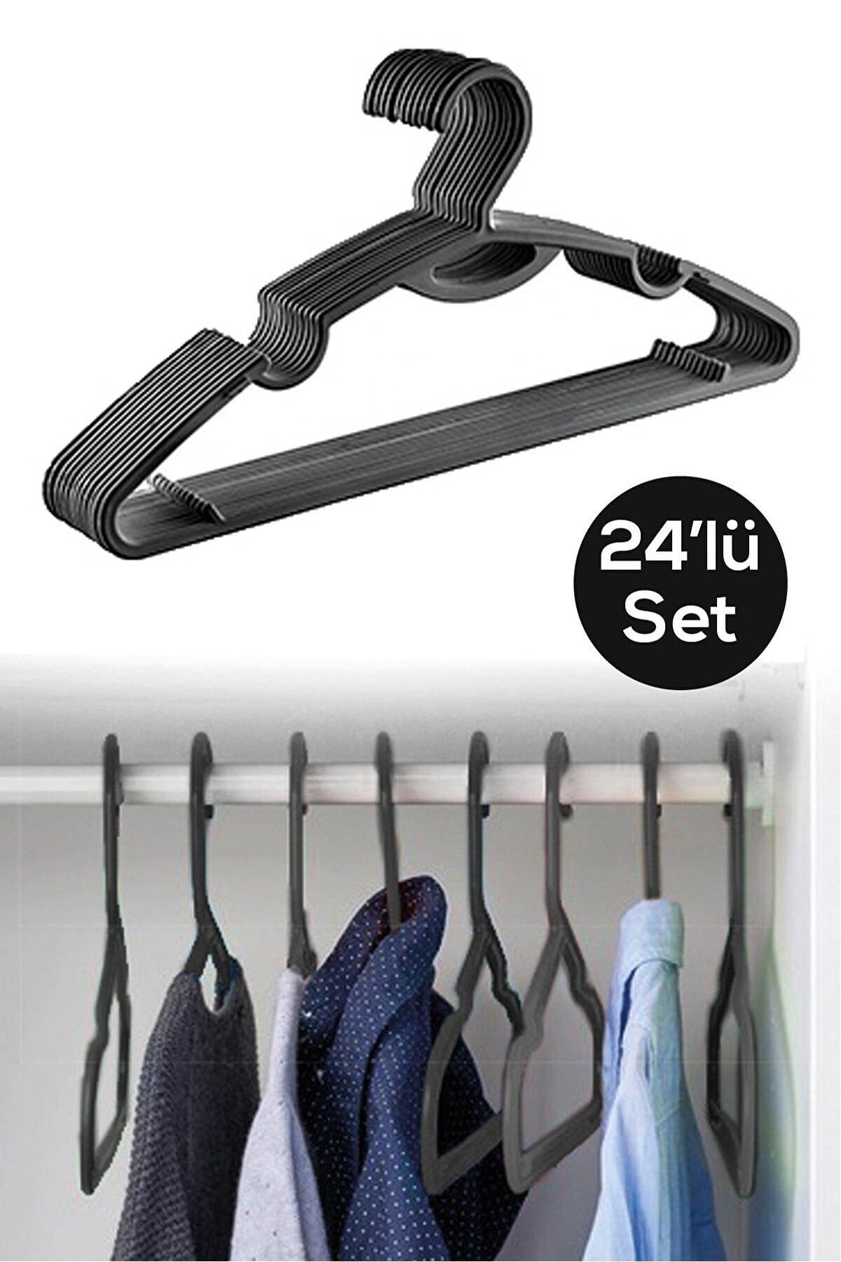 24 Pieces Plastic Hanger - Clothes Shirt Pants