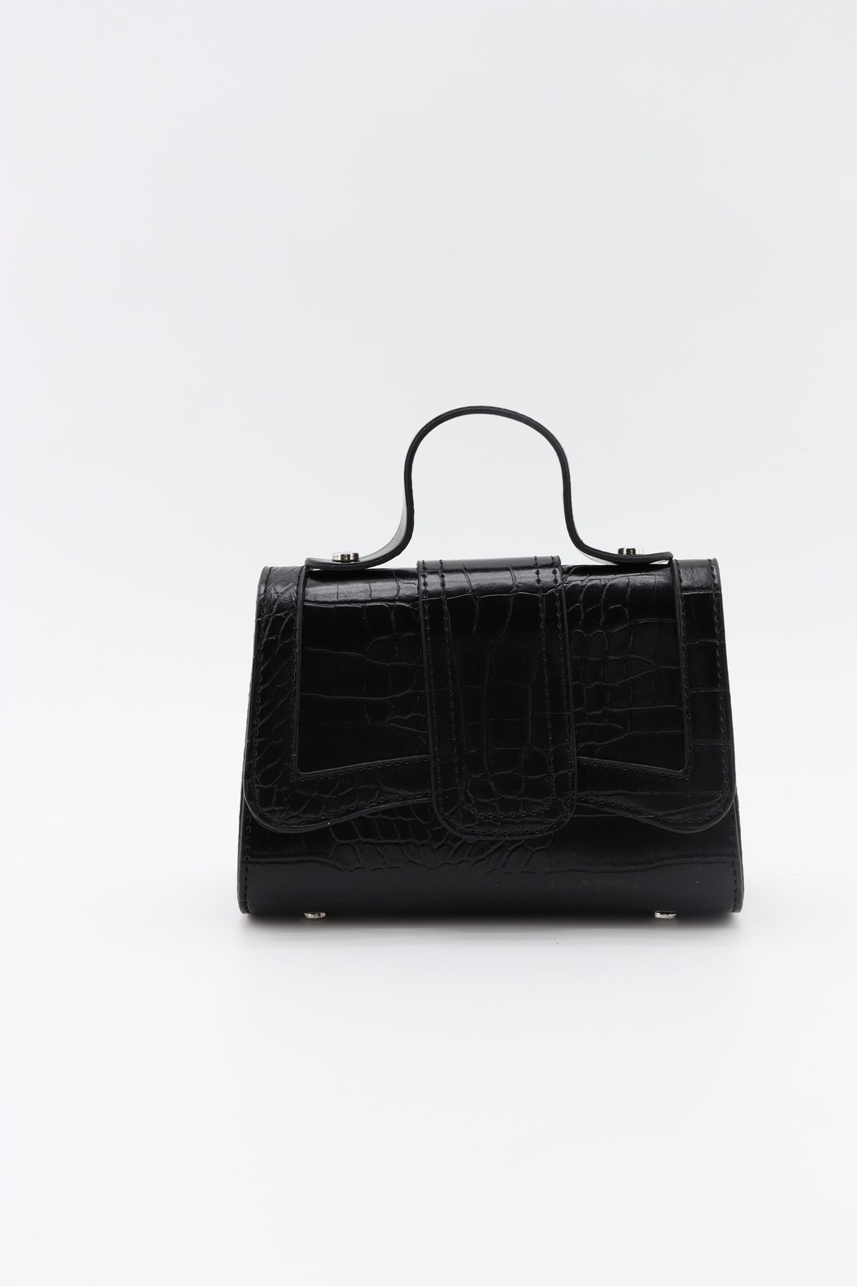 Schwarze Mini-Hand- und Schultertasche aus Leder für Damen mit Kettenriemen