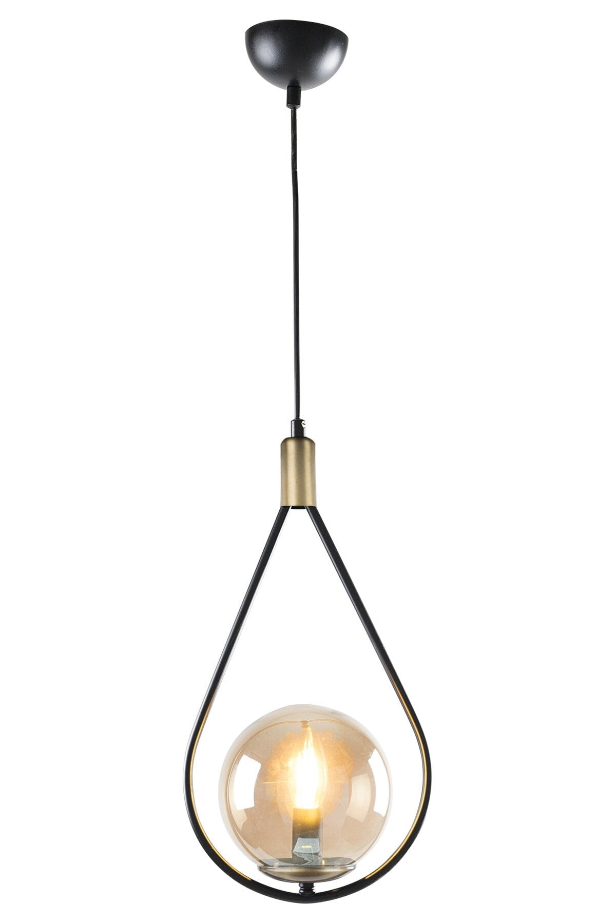 Yağmur Single Modern Wohnzimmer, Schlafzimmer, Wohnzimmer Schwarz Antik, Honig Glas Kronleuchter