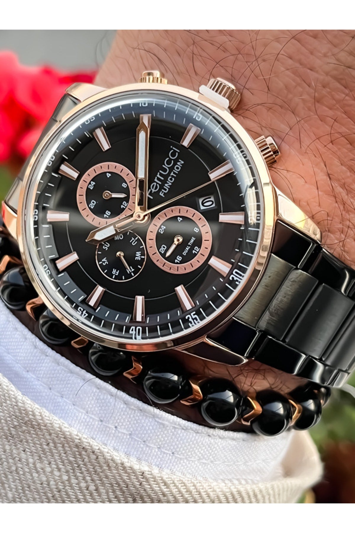 Funktionen Aktive schwarze Herrenarmbanduhr + Armband geschenkt