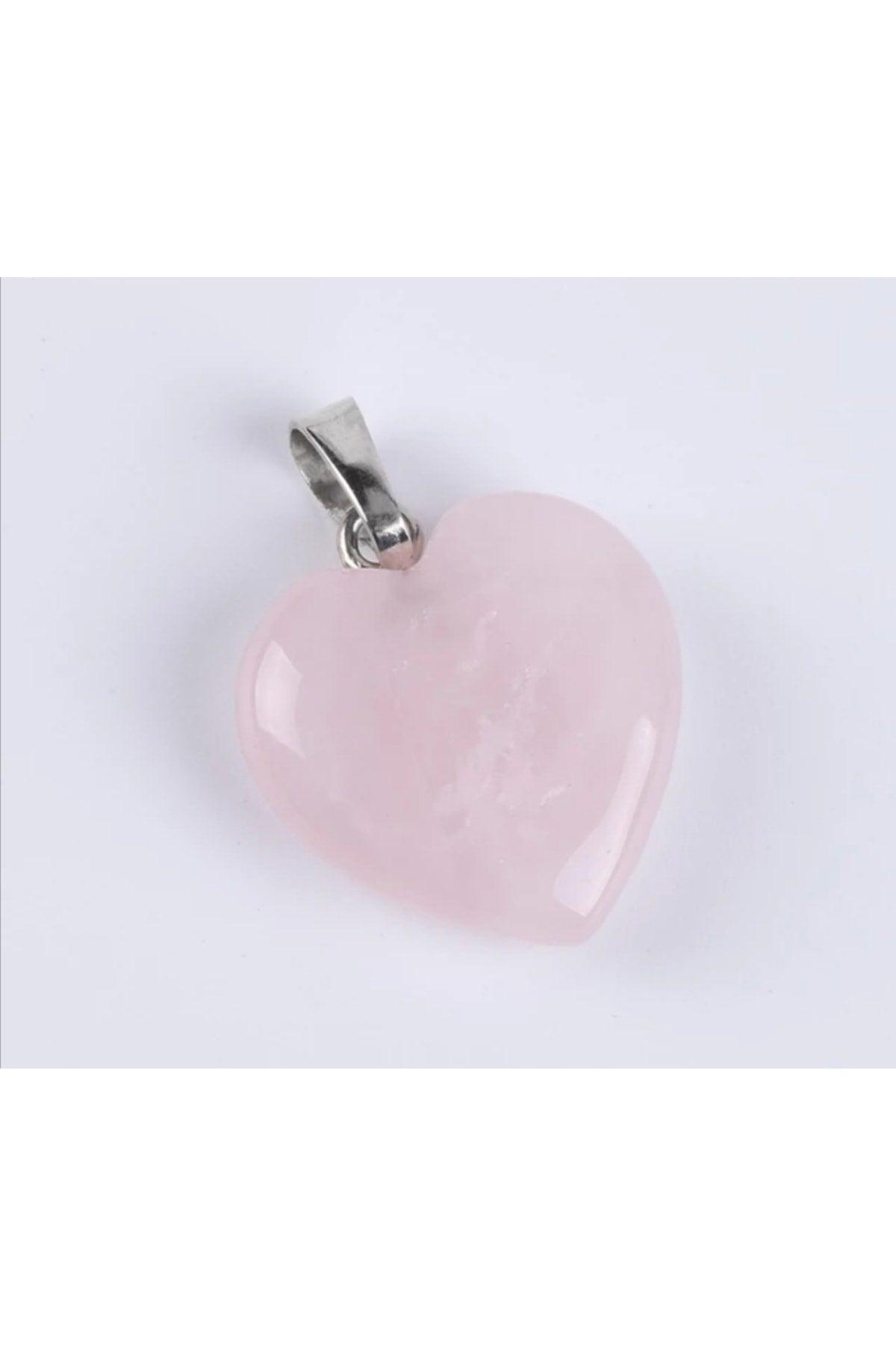 New Heart Rose Quartz Chain Necklace - Swordslife