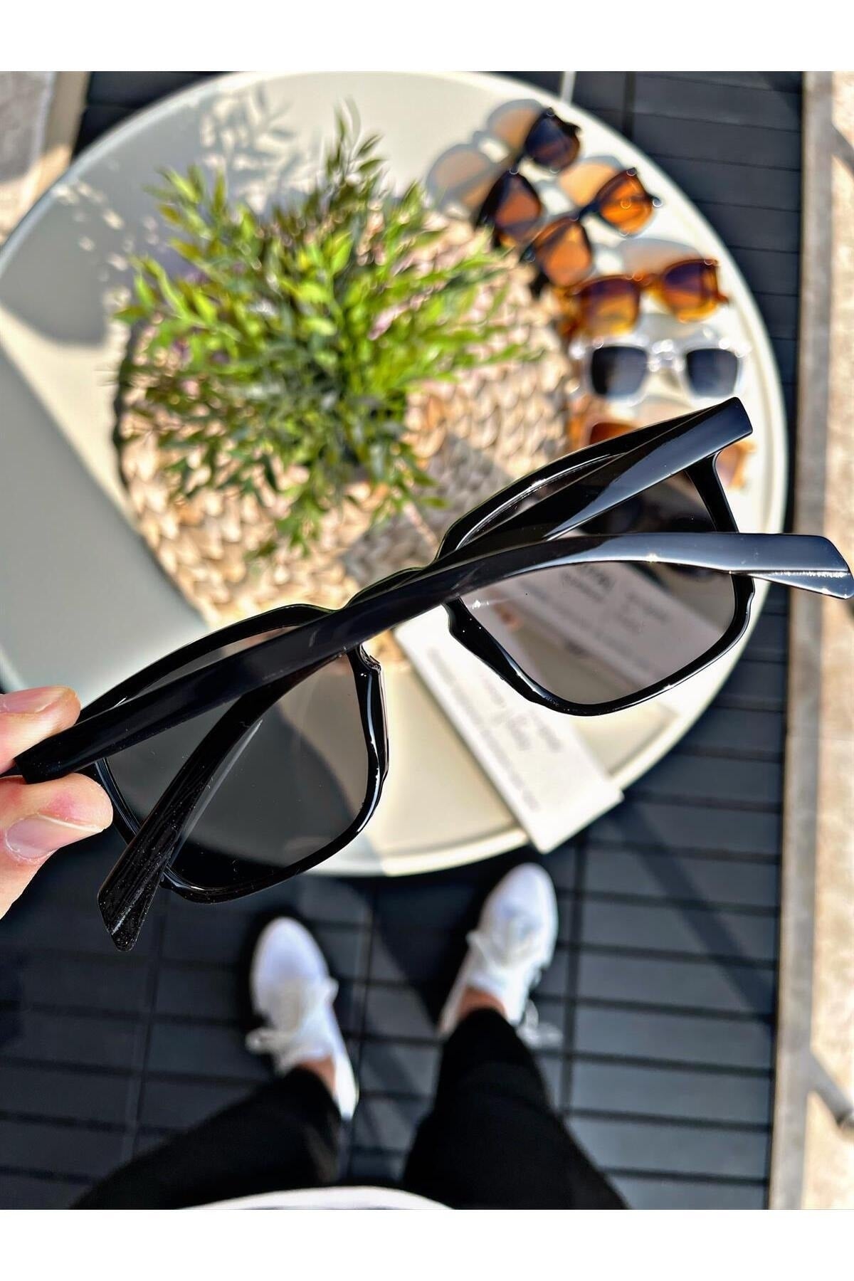 Sonnenbrille Damen & Herren UV400 Glas CE Zertifiziert Schwarz Lorraınew