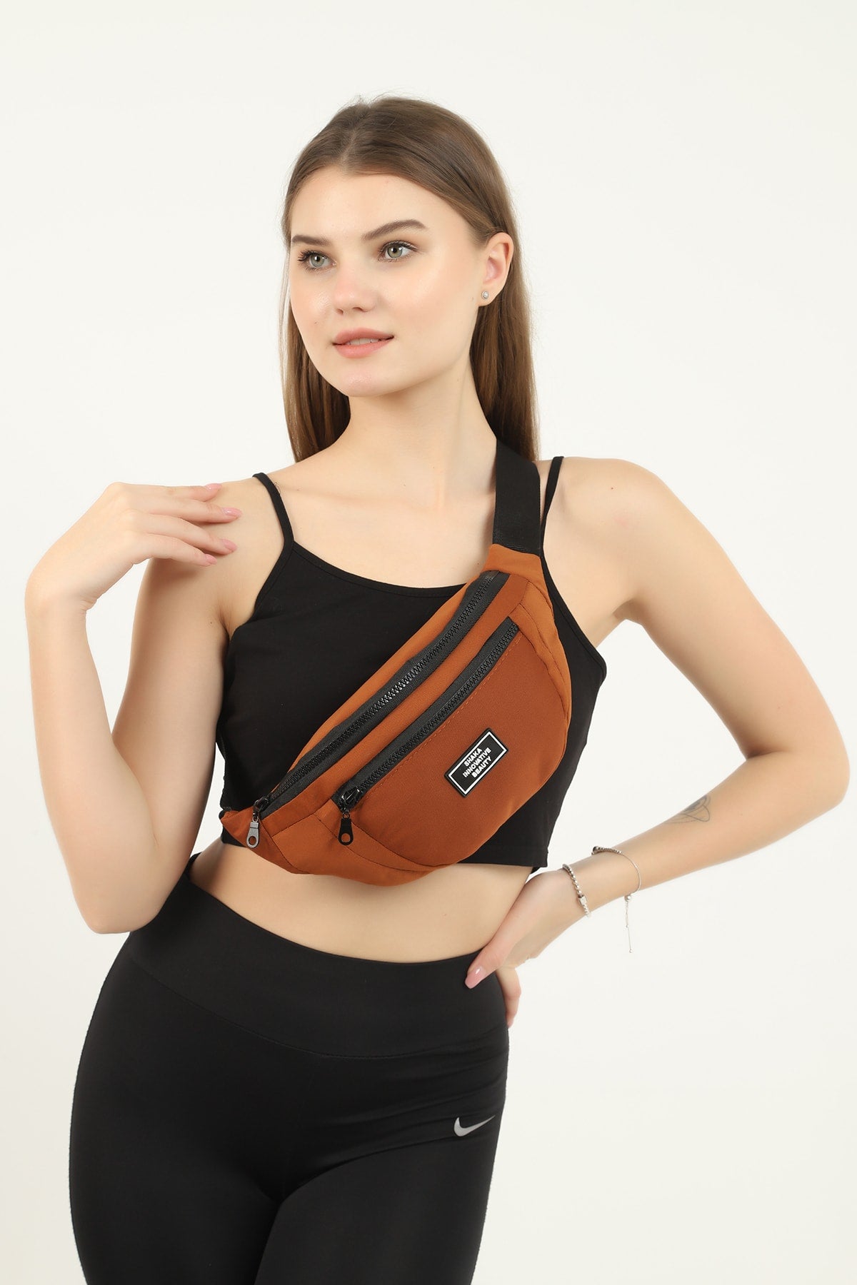 Tile U8 2-Fach verstellbarer Kreuzgurt Canvas Unisex Hüft- und Schultertasche E:38 B:17 G:7